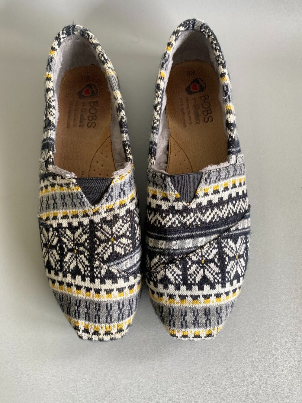 BOBS from Skechers Nordic Fair Isle Slip-On Shoes Women's 11 Cozy